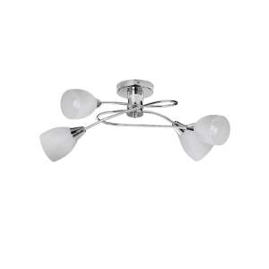 Rábalux Amy mennyezeti lámpa 4 izzóval, króm kivitelben, fehér üveg árnyékolókkal - Rábalux