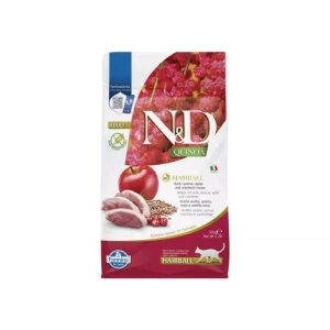N&D Quinoa Szőroldó Macskaeledel Felnőtt Macskáknak - Kacsa, Alma & Áfonya Recept - 300g - N&D