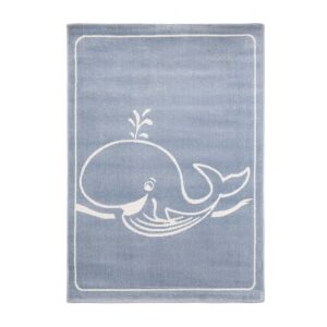 Pasztel gyerekszőnyeg L240A_SFI41 világoskék bálna mintás krém kontúrral 120x170