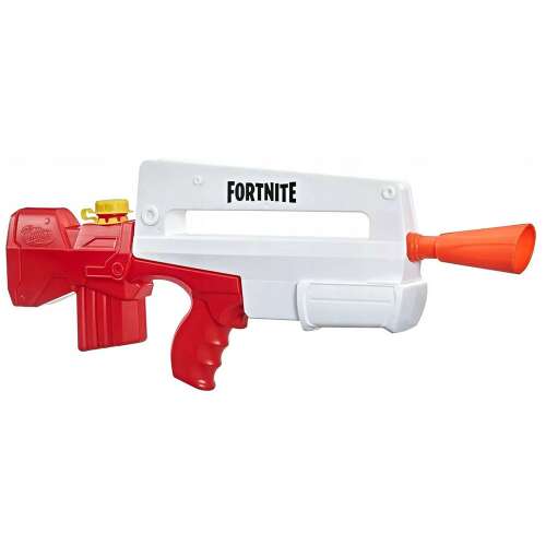 Nerf Fortnite Burst vízipisztoly, nagy méretű, piros és fehér, narancssárga csővel