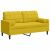Bársony Kanapé - 2 Személyes - Sárga - 140 cm 103895557