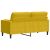 Bársony Kanapé - 2 Személyes - Sárga - 140 cm 103895557