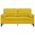 Bársony Kanapé - 2 Személyes - Sárga - 140 cm 103895557