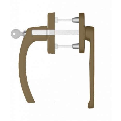 Nagyalakú Okenná kľučka s roletou Uzamykateľná Zlatá, uzamykateľná okenná kľučka, zlatá