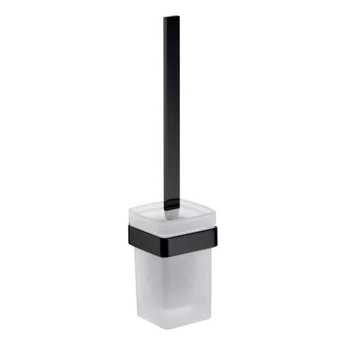 EMCO Loft WC-kefe tartó, szatén kristály üveg, fekete