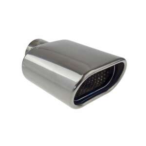 Capăt de evacuare din oțel inoxidabil MT 019BC, formă ovală, finisaj crom - AMiO Esapamente