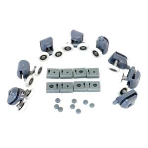 Shower door roller set, 24 pieces, grey, for glass doors, replacement parts, shower door hardware - Other bathroom accessory