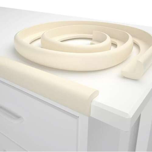 Sarokvédő bútorokhoz, 2 méter hosszú, bézs színű, fehér asztalra szerelve