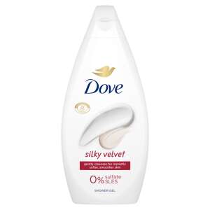 Dove Silky Velvet sprchový gél, 0% sulfátov SLES, jemne čistí pre okamžite jemnejšiu a hladšiu pokožku - Dove
