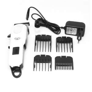Cordless pet hair clipper with digital display, 4 combs, charger, white - Rodent Care