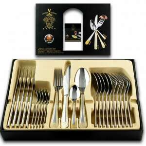 24 piece gold cutlery set in gift box - Cutlery