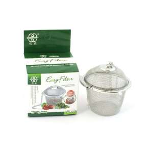 Kingwee Easy Filter tea infuser, stainless steel, 6 cm diameter, with chain and hook - Tea Strainer