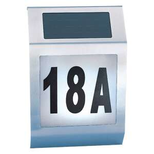 Solar powered house number sign with LED light, number 18A, for easy identification at night - House Number Plate