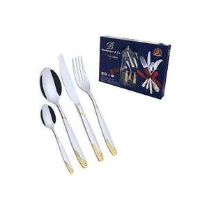 Bachmayer & Co Elegant Gold cutlery set, 4 piece set, knife, fork, spoon, teaspoon - Cutlery