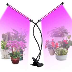 Plant grow light with two flexible arms, 40 LED lights, red and blue light, USB powered, adjustable brightness, perfect for indoor plants, herbs, and vegetables - Grow Light