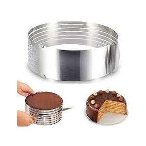 Adjustable cake slicer, stainless steel, 24-30 cm, 6 equal slices, cake cutting guide, cake leveler, cake decorating tool - Baking Mold