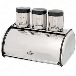 Bohmann BH7231 Stainless Steel Bread Bin with 3 Containers 103908257 - Bread Bin