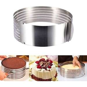 Adjustable cake slicer, 24-30 cm, stainless steel, for even cake layers - Baking Mold