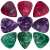 Set of 9 Kwmobile guitar picks, 3 thin, 3 medium, 3 heavy, multicolor, celluloid