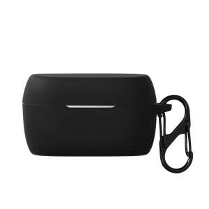 Black silicone case for Jabra Elite 4 earbuds with a carabiner - Headset Accessory