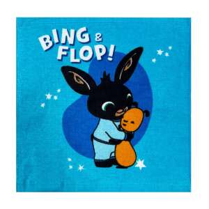 Modrý uterák na tvár Bing & Flop, 30x30 cm, 100% bavlna, mäkký a savý, ideálny pre deti - Uterák