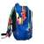 Side view of Spiderman backpack, blue with red and yellow details, 30cm