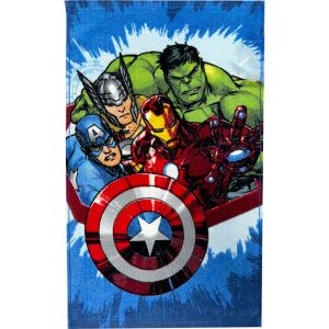 Marvel Bosszúállók kéztörlő, 30x50 cm, Amerika Kapitány, Vasember, Thor és Hulk mintával - Jerry Fabrics