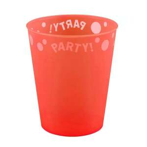 Orangefarbener 250ml Partybecher aus Kunststoff - Gläser