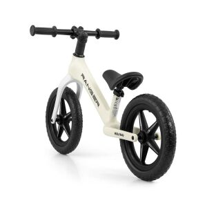 Milly Mally Ranger 12 inch balance bike, white, angled view - Milly Mally