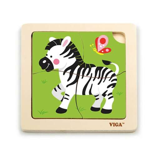 Drewniane puzzle Viga Zebra dla maluchów