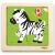 Zbliżenie na drewniane puzzle Viga Zebra