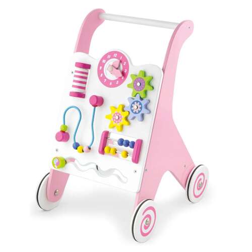 Viga Pink Wooden Walker with Activities 103913679