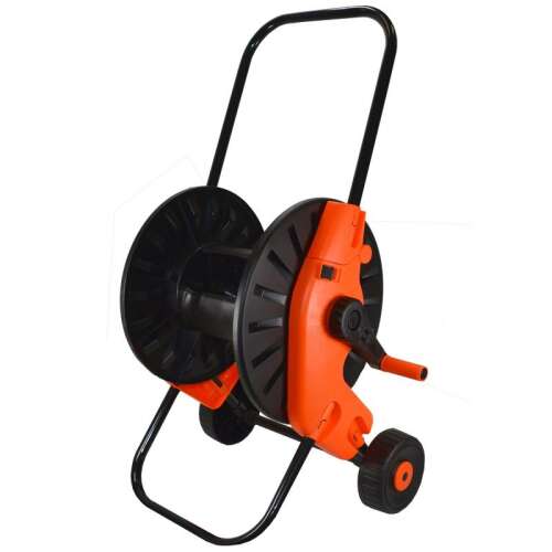 Bradas Maximum 1/2 Col 40 Méteres Tömlőtartó Kocsi, fekete és narancssárga, kerekekkel