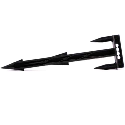 16 cm-es fekete műanyag talajtakaró és kábel rögzítő tüske