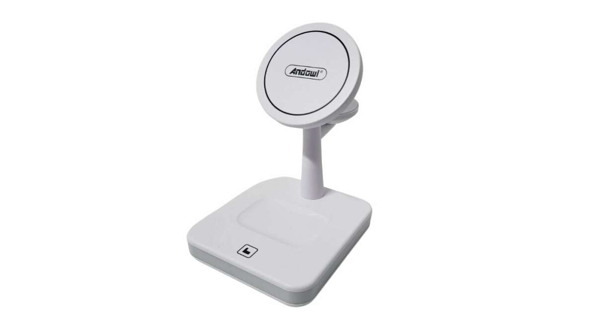 Incarcator wireless 4 in 1 Andowl 991, 25W, compatibil cu iPhone, iWatch, Airpod Pro 2 3, cu mufa USB Type-C, lumina LED, alb 103917481