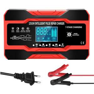 Prostownik akumulatora samochodowego DP1210, 12V 10A - 24V 5A, 180W, 7-stopniowe ładowanie, 4 funkcje, czarny z czerwonym 103917517