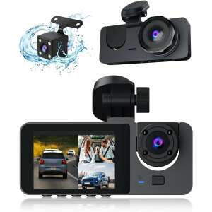 Vékony hármas autós kamera első, belső és hátsó kamerákkal felvételt készít - Autóelektronika