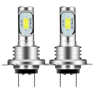 Set of 2 becuri auto LED H7 3570 7000LM 2 x SMD, 7000Lm, 6000K, putere 80W, lumina alba car headlights - Car bulb