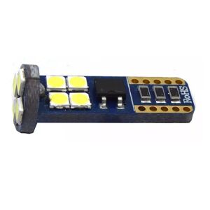 2 db T10 SMD LED izzó, Canbus, 5W, 12 LED, 620Lm, 6500K, fehér fényű, fehér-vevő
