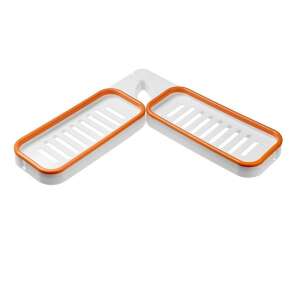 Sarokpolc 90° vagy derékszögű 180°, fürdőszobába, 5 kg-ig terjed, szürke-narancs - narancs-alb.