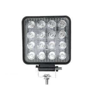 Autó LED reflektor, 48W teljesítmény, 12V-24V, IP 67, 6500K, 1800Lm, hideg fehér fény, fekete színű