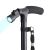 Adjustable height black walking stick with LED flashlight