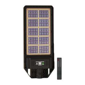 Solarna lampa uliczna z pilotem, 100W, 6500K, czarna - Latarnia słoneczna