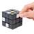 Rubik's Coach Cube 3x3 kirakós játék, fekete, számozott matricákkal, kéz matricát távolít el