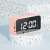 iSEN S15 Wireless Digital Clock with Bluetooth Speaker, Pink