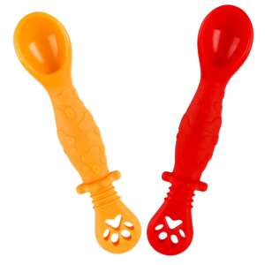 Set of 2 Silicone Baby Feeding Spoons for 4-24 Months, Gold and Red 111149411 - Children's cutlery