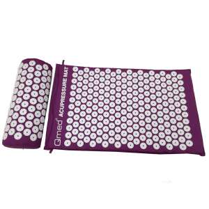 Qmed akupresszúrás matrac és párna szett, lila színben, hátfájás, stressz és alvás javítására - QMED