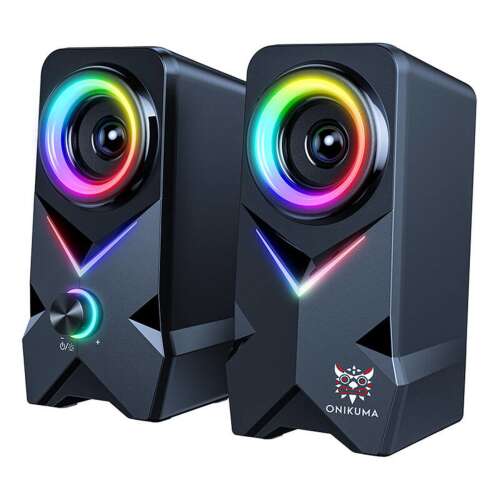Onikuma L2 RGB gamer hangszórók, 2.0 csatornás, fekete - Onikuma