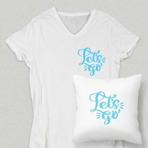 Vasalható "Let's Go" minta pólókhoz és párnákhoz