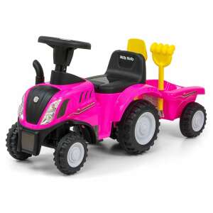 Pink New Holland T7 Tractor Ride-on Toy with Trailer for Kids - Baby Walker